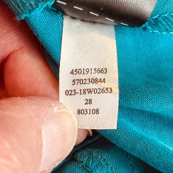 WHBM Aqua Blue Button Up Lightweight Drawstring Waist Bold Vivid Shirt Jacket 8 - Picture 12 of 12